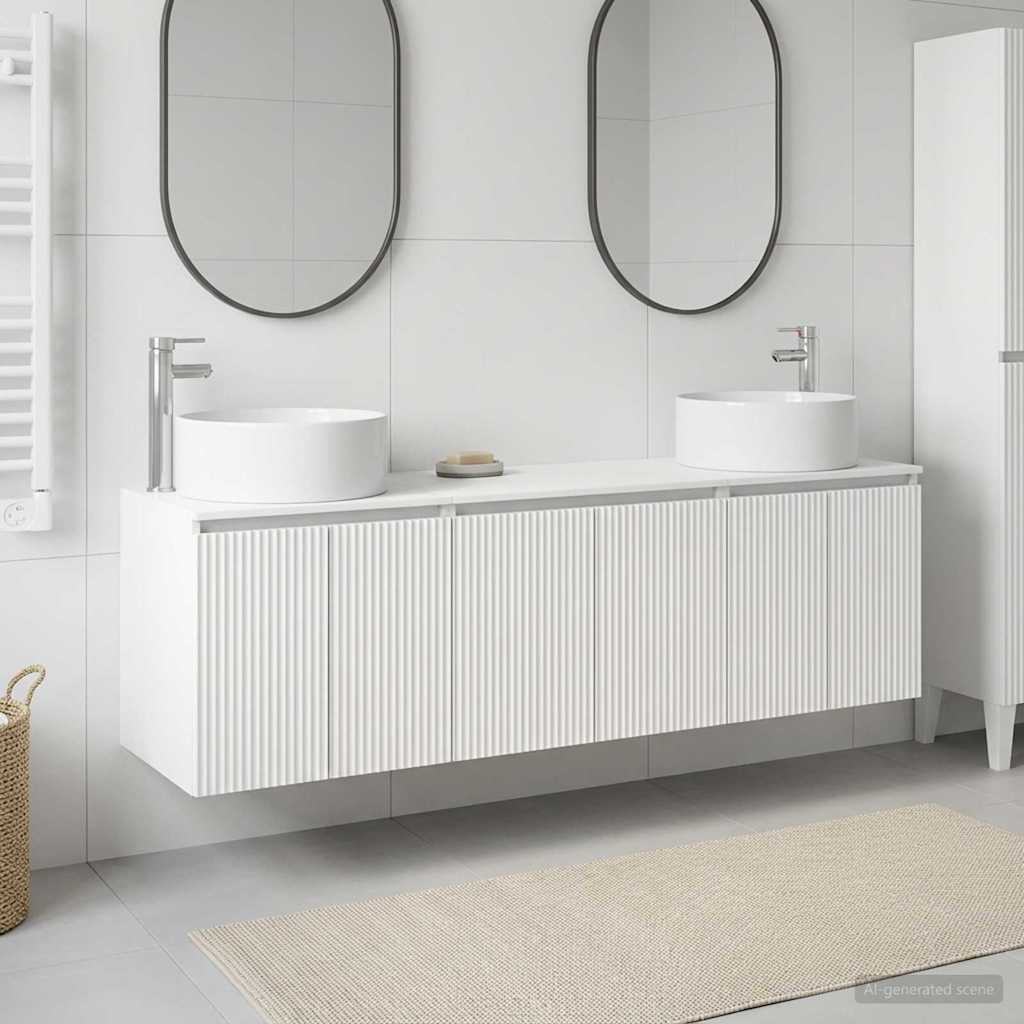 Badezimmerschrank-Set 3 stk. Weiß 49,5 x 44,5 x 65,5 cm