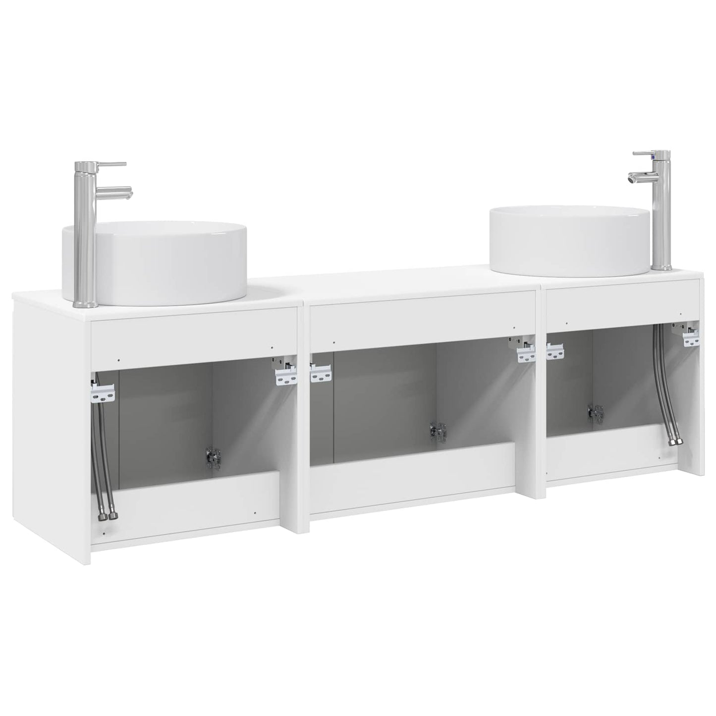 Badezimmerschrank-Set 3 stk. Weiß 49,5 x 44,5 x 65,5 cm