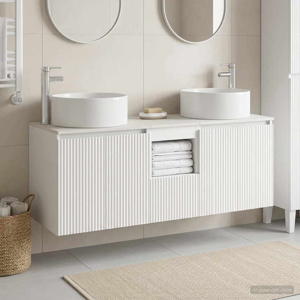 Badezimmerschrank-Set 3 stk. Weiß 49,5 x 44,5 x 65,5 cm