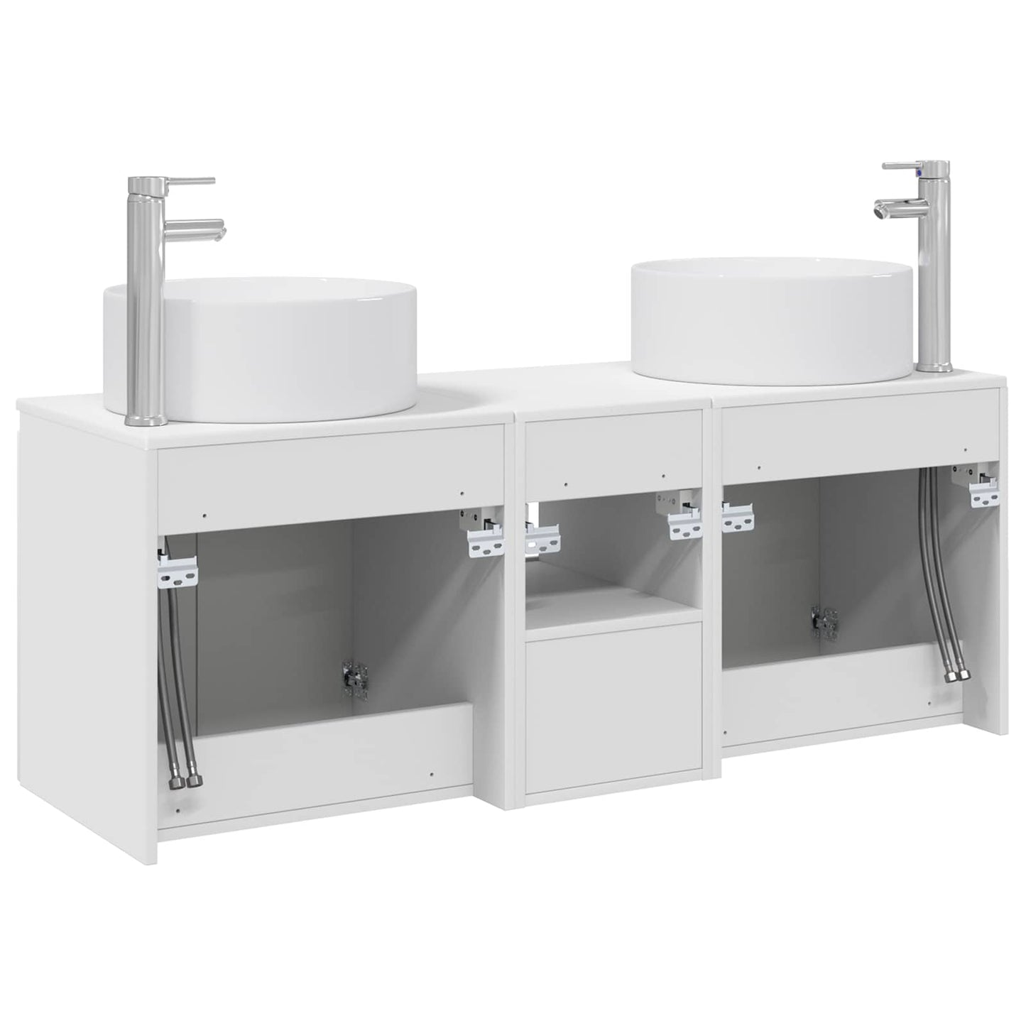 Badezimmerschrank-Set 3 stk. Weiß 49,5 x 44,5 x 65,5 cm