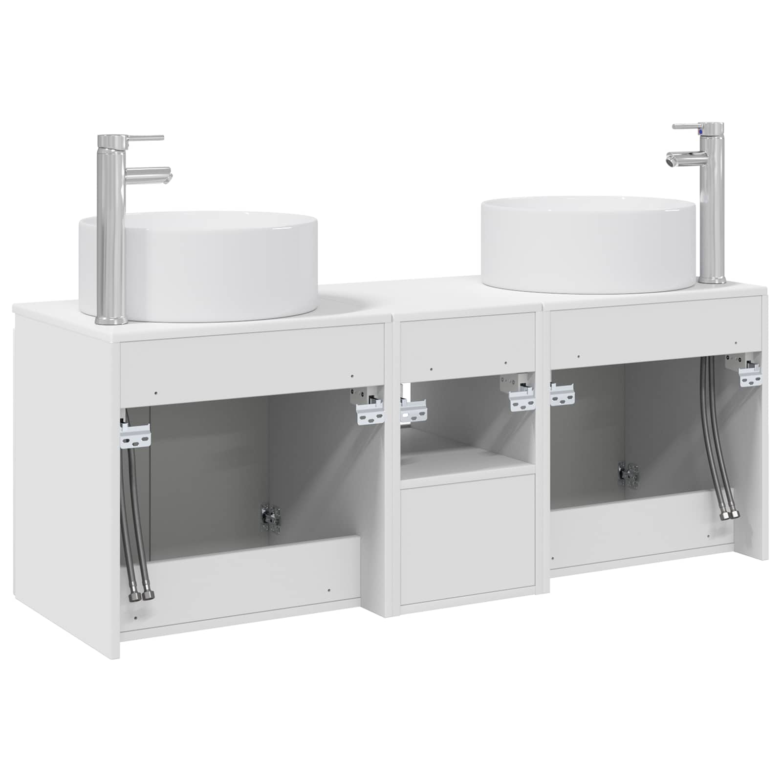 Badezimmerschrank-Set 3 stk. Weiß 49,5 x 44,5 x 65,5 cm