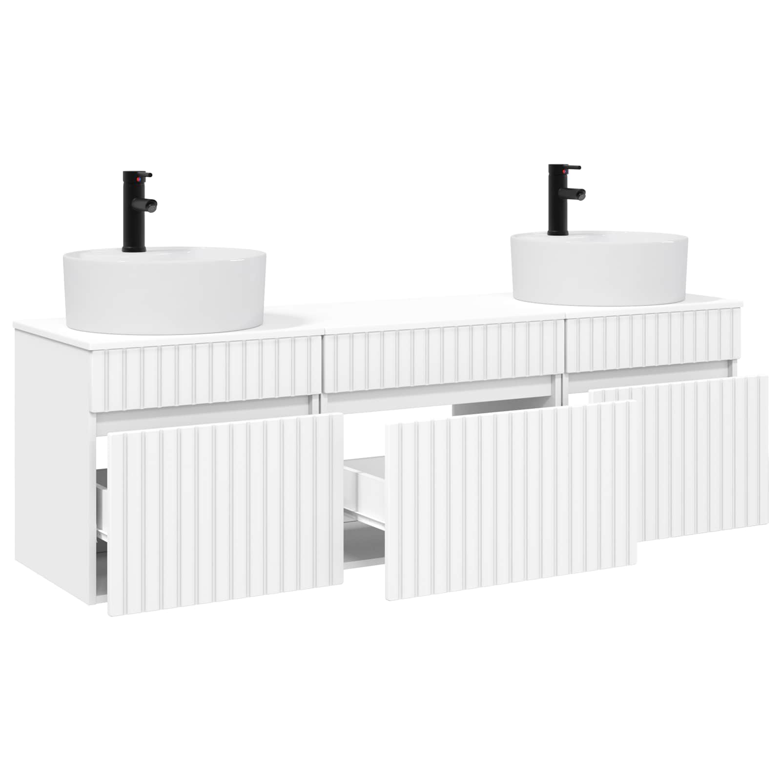 Badezimmerschrank-Set 3 stk. Weiß 49 x 44,5 x 65 cm