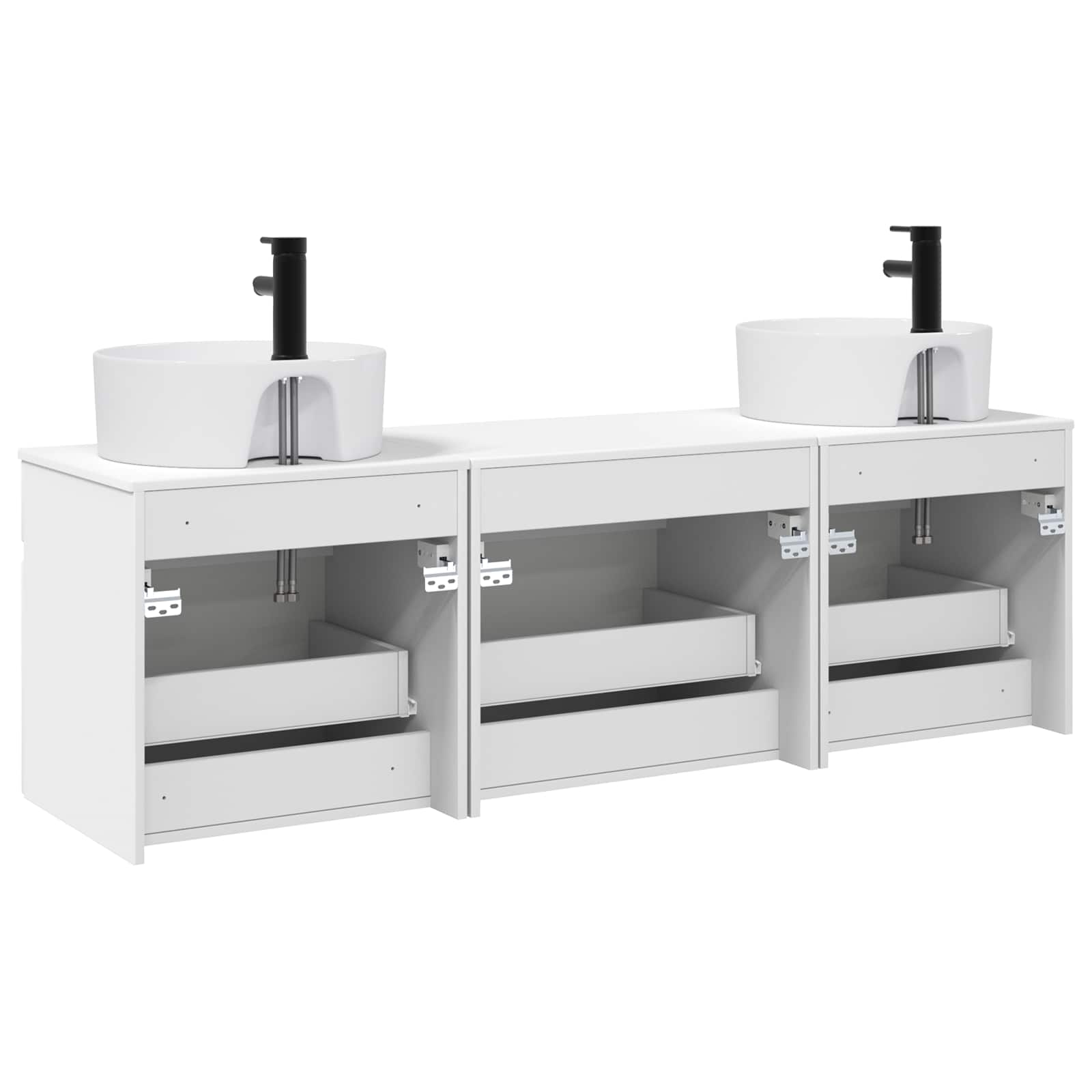 Badezimmerschrank-Set 3 stk. Weiß 49 x 44,5 x 65 cm
