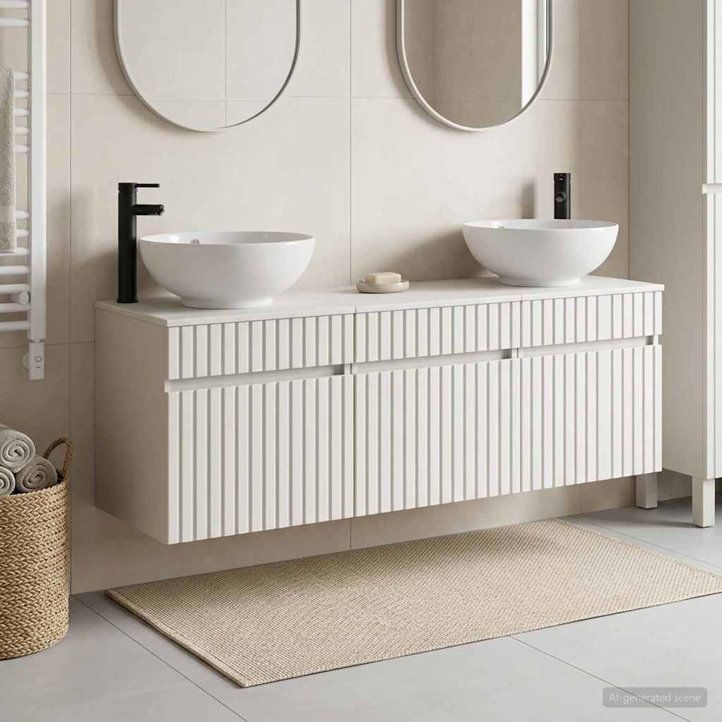 Badezimmerschrank-Set 3 stk. Weiß 49 x 44,5 x 66,5 cm