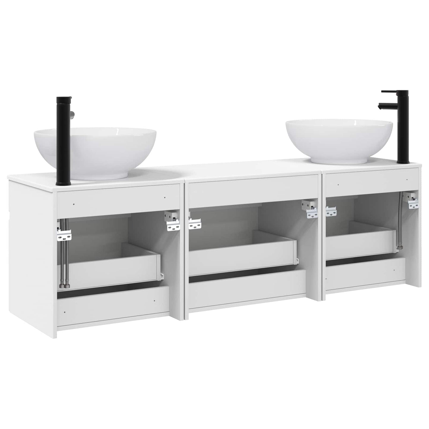 Badezimmerschrank-Set 3 stk. Weiß 49 x 44,5 x 66,5 cm