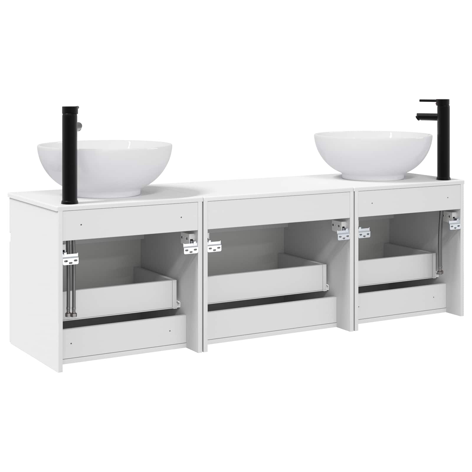 Badezimmerschrank-Set 3 stk. Weiß 49 x 44,5 x 66,5 cm