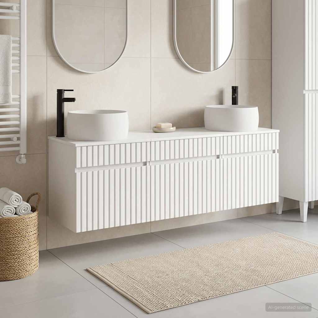 Badezimmerschrank-Set 3 stk. Weiß 49 x 44,5 x 66 cm
