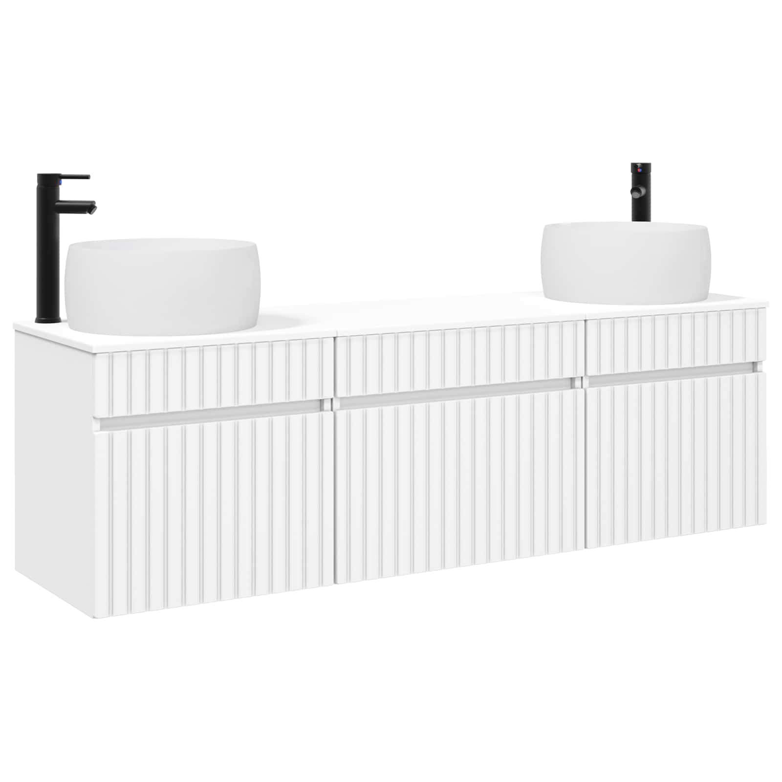 Badezimmerschrank-Set 3 stk. Weiß 49 x 44,5 x 66 cm