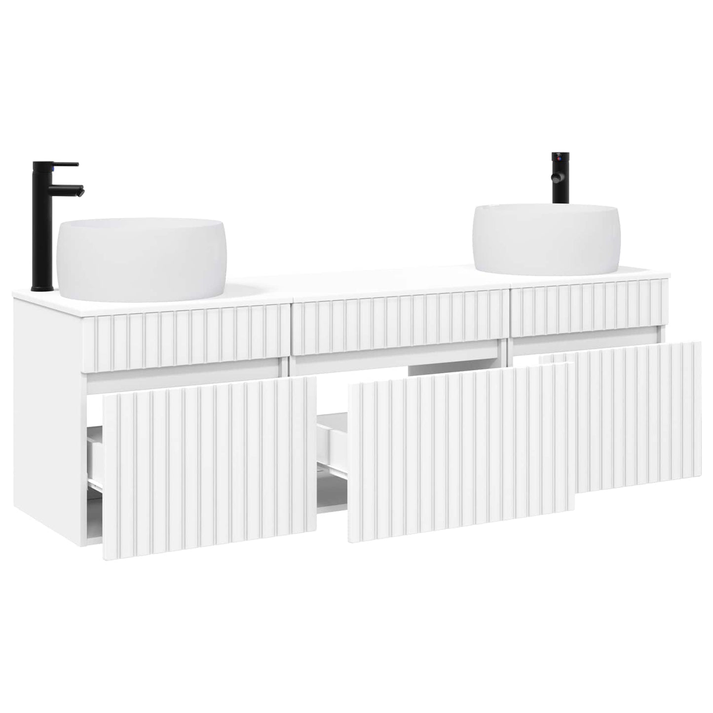 Badezimmerschrank-Set 3 stk. Weiß 49 x 44,5 x 66 cm