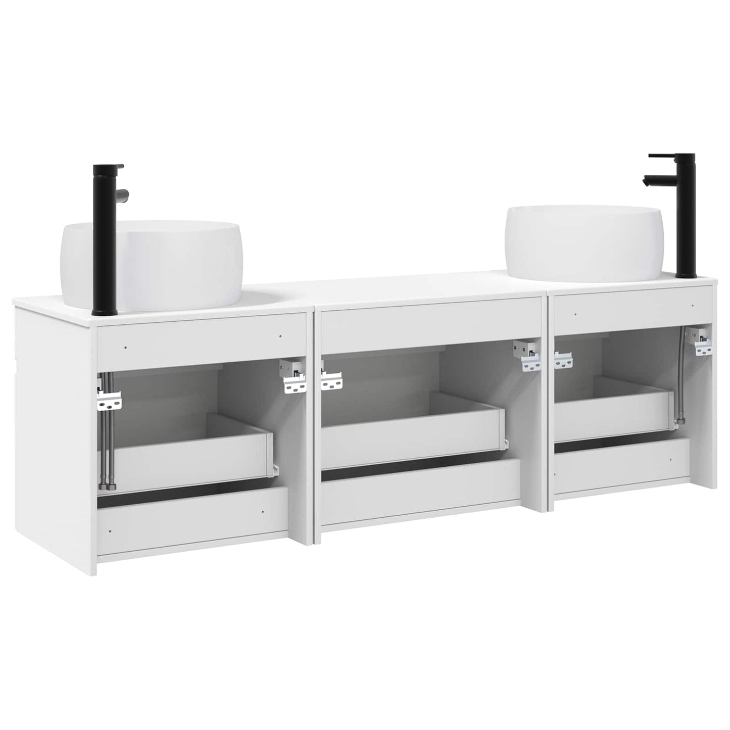 Badezimmerschrank-Set 3 stk. Weiß 49 x 44,5 x 66 cm