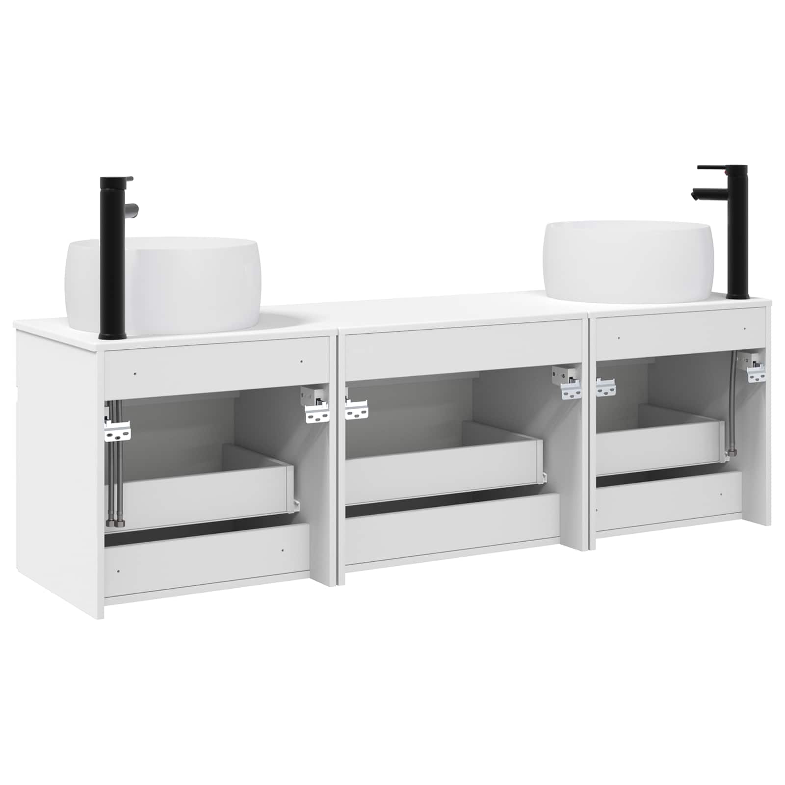Badezimmerschrank-Set 3 stk. Weiß 49 x 44,5 x 66 cm