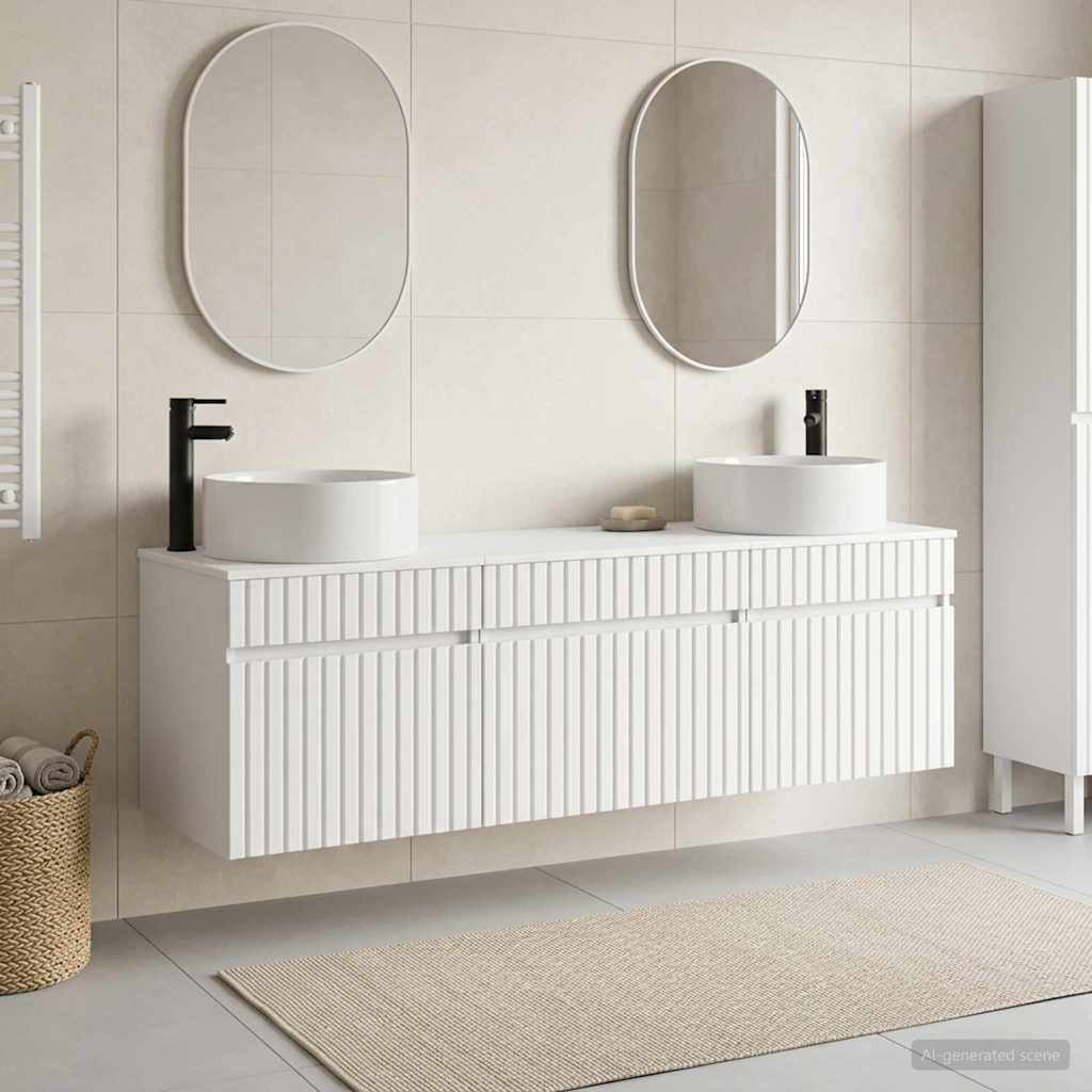 Badezimmerschrank-Set 3 stk. Weiß 49 x 44,5 x 65,5 cm