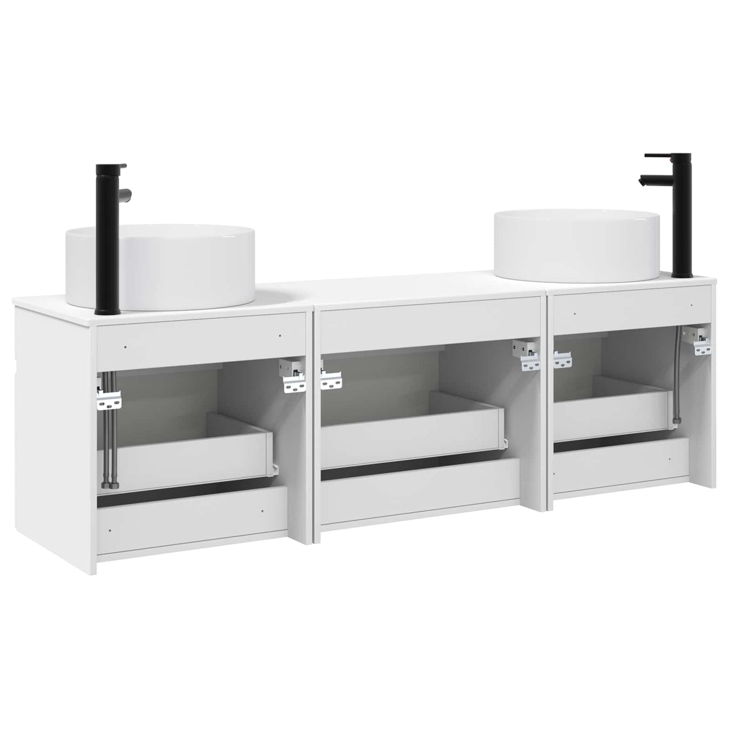 Badezimmerschrank-Set 3 stk. Weiß 49 x 44,5 x 65,5 cm