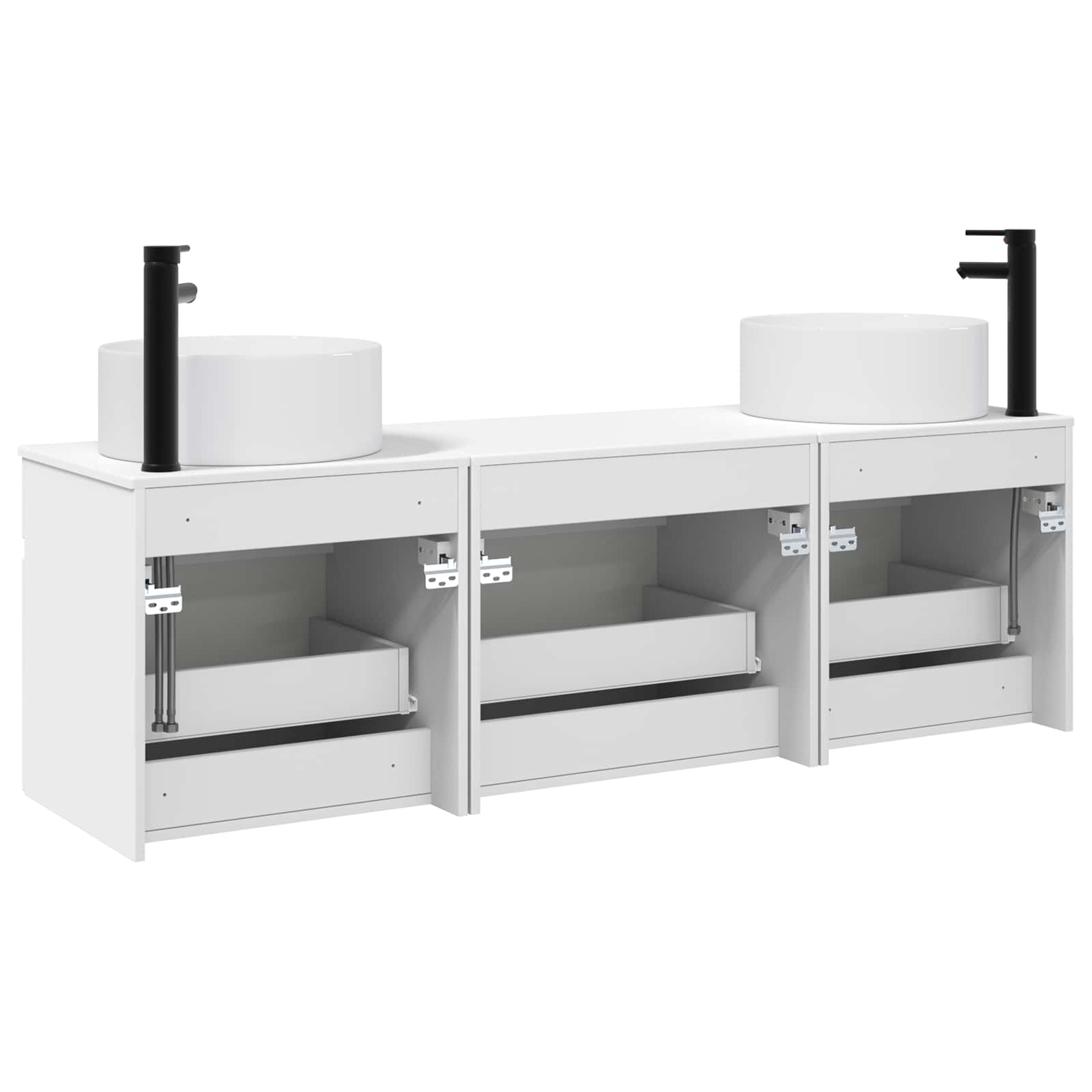 Badezimmerschrank-Set 3 stk. Weiß 49 x 44,5 x 65,5 cm