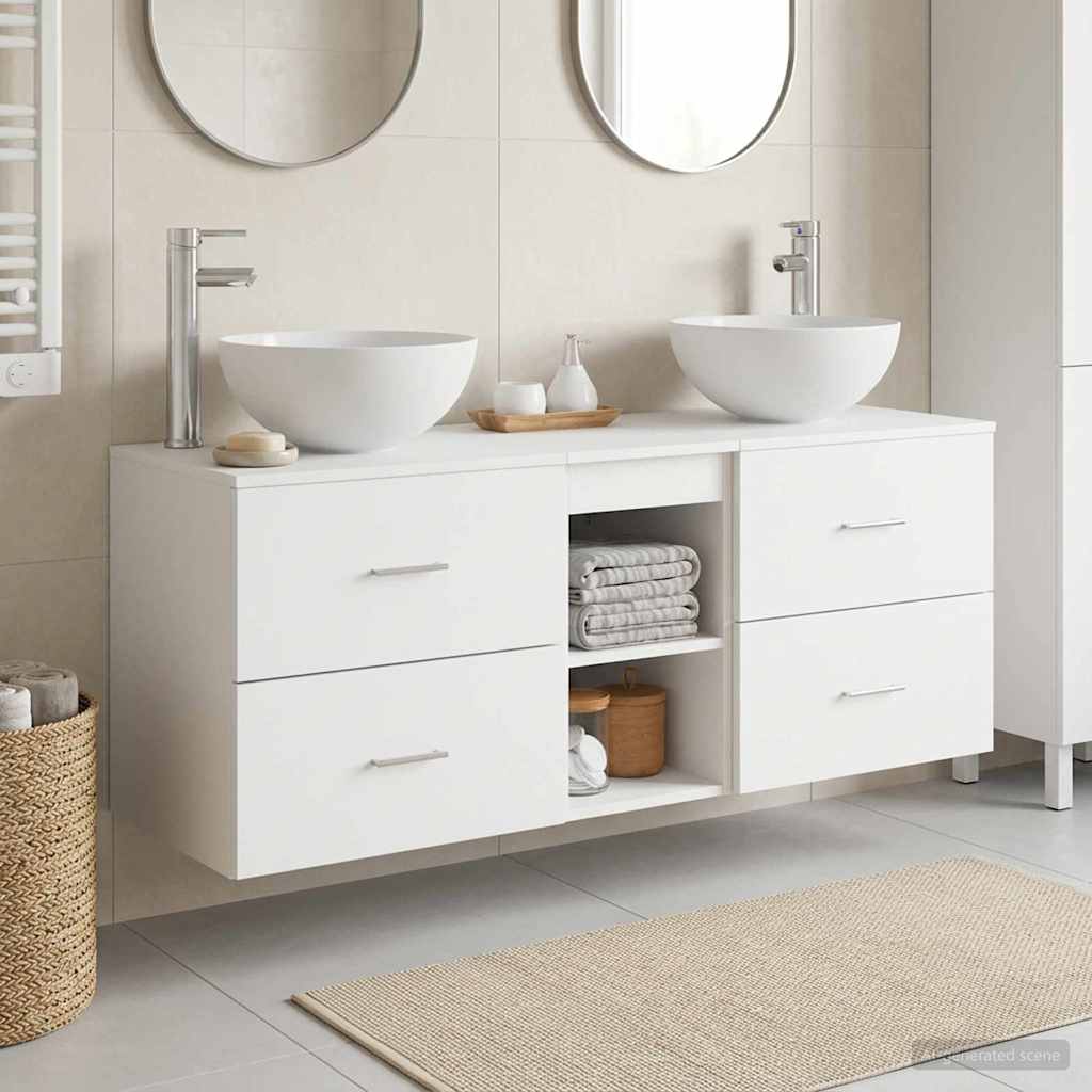 Badezimmerschrank-Set 3 stk. Weiß 49,5 x 35 x 63 cm