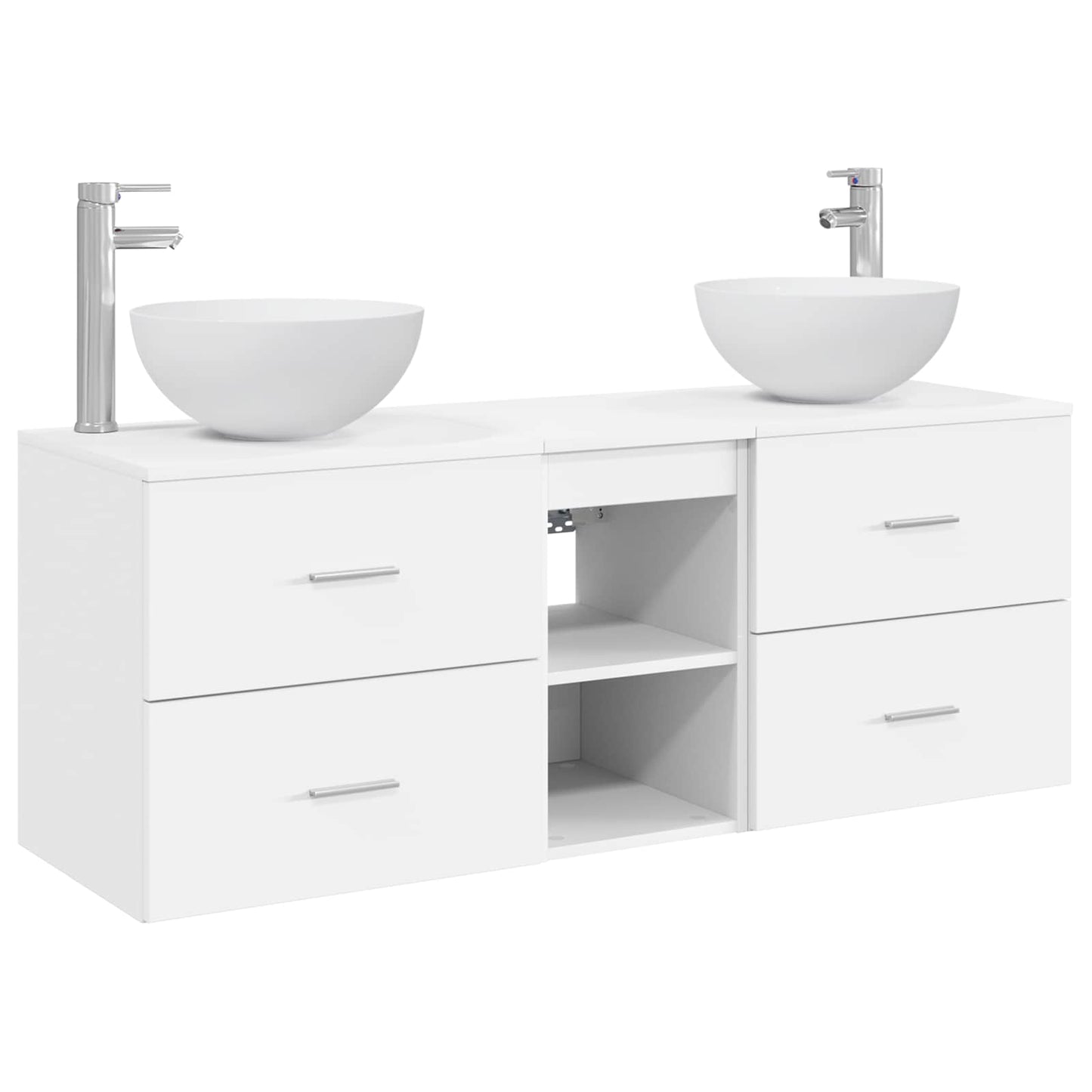 Badezimmerschrank-Set 3 stk. Weiß 49,5 x 35 x 63 cm
