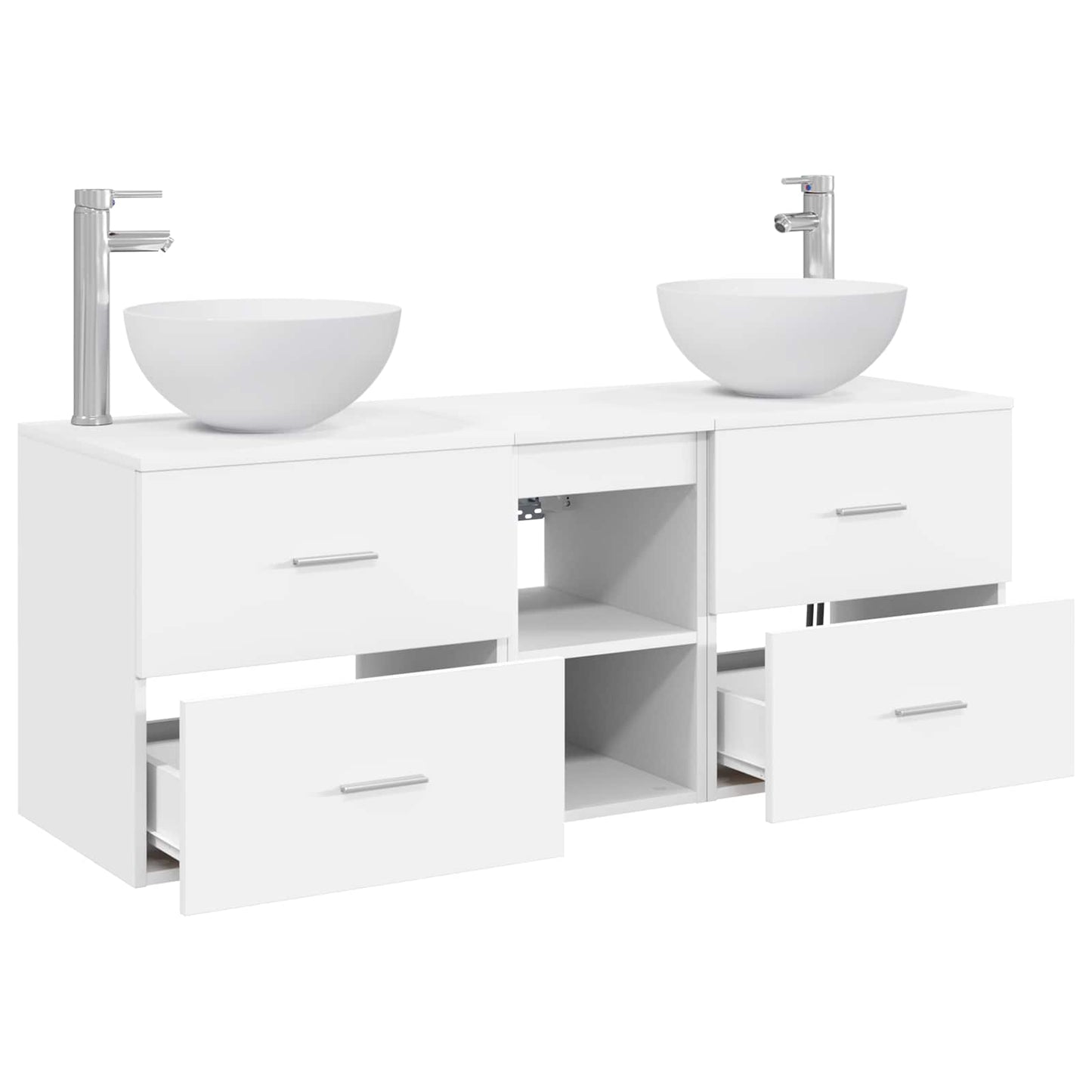Badezimmerschrank-Set 3 stk. Weiß 49,5 x 35 x 63 cm