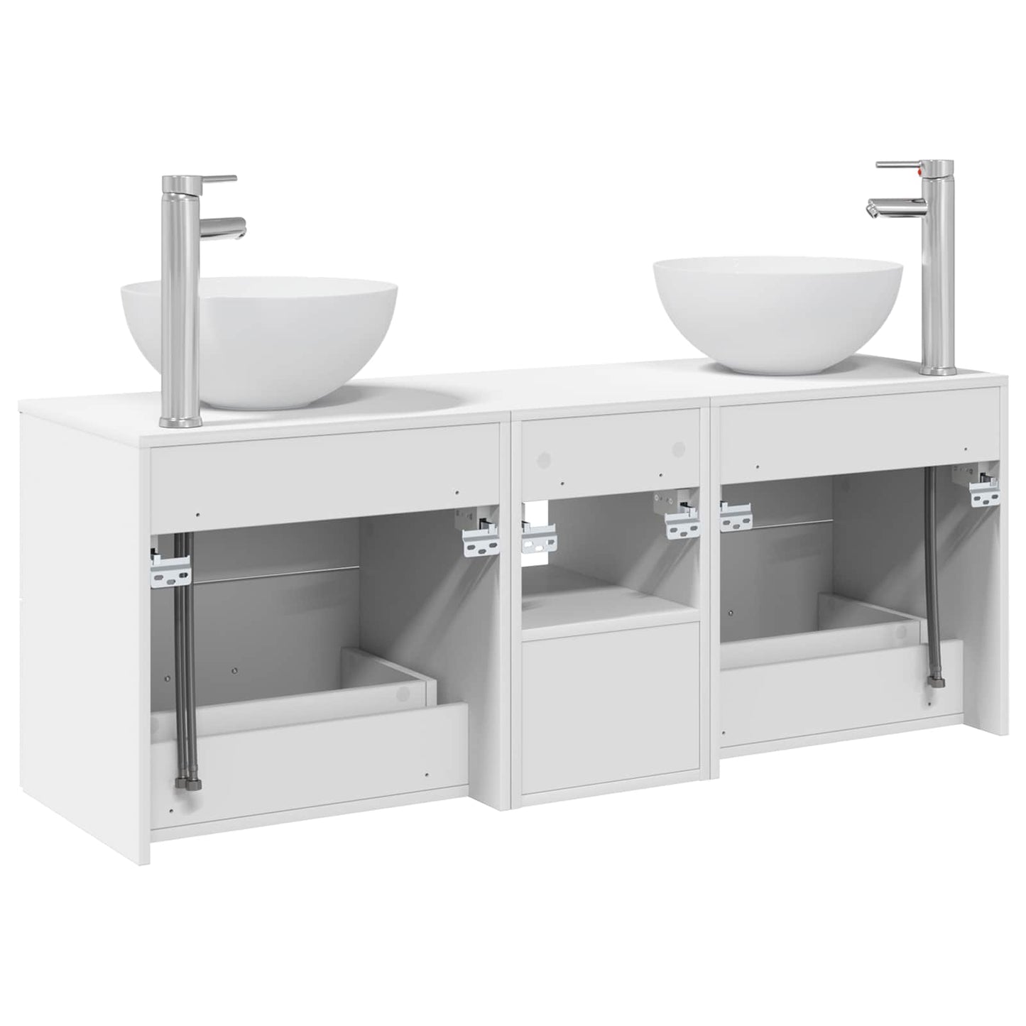 Badezimmerschrank-Set 3 stk. Weiß 49,5 x 35 x 63 cm