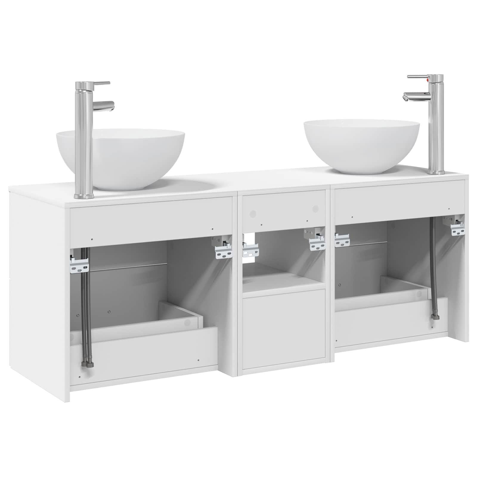 Badezimmerschrank-Set 3 stk. Weiß 49,5 x 35 x 63 cm