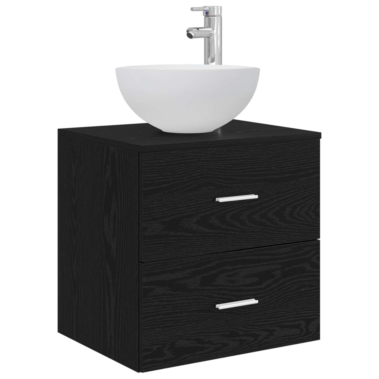 Badezimmerschrank-Set 3 stk. Schwarze Eiche 49,5 x 35 x 63 cm
