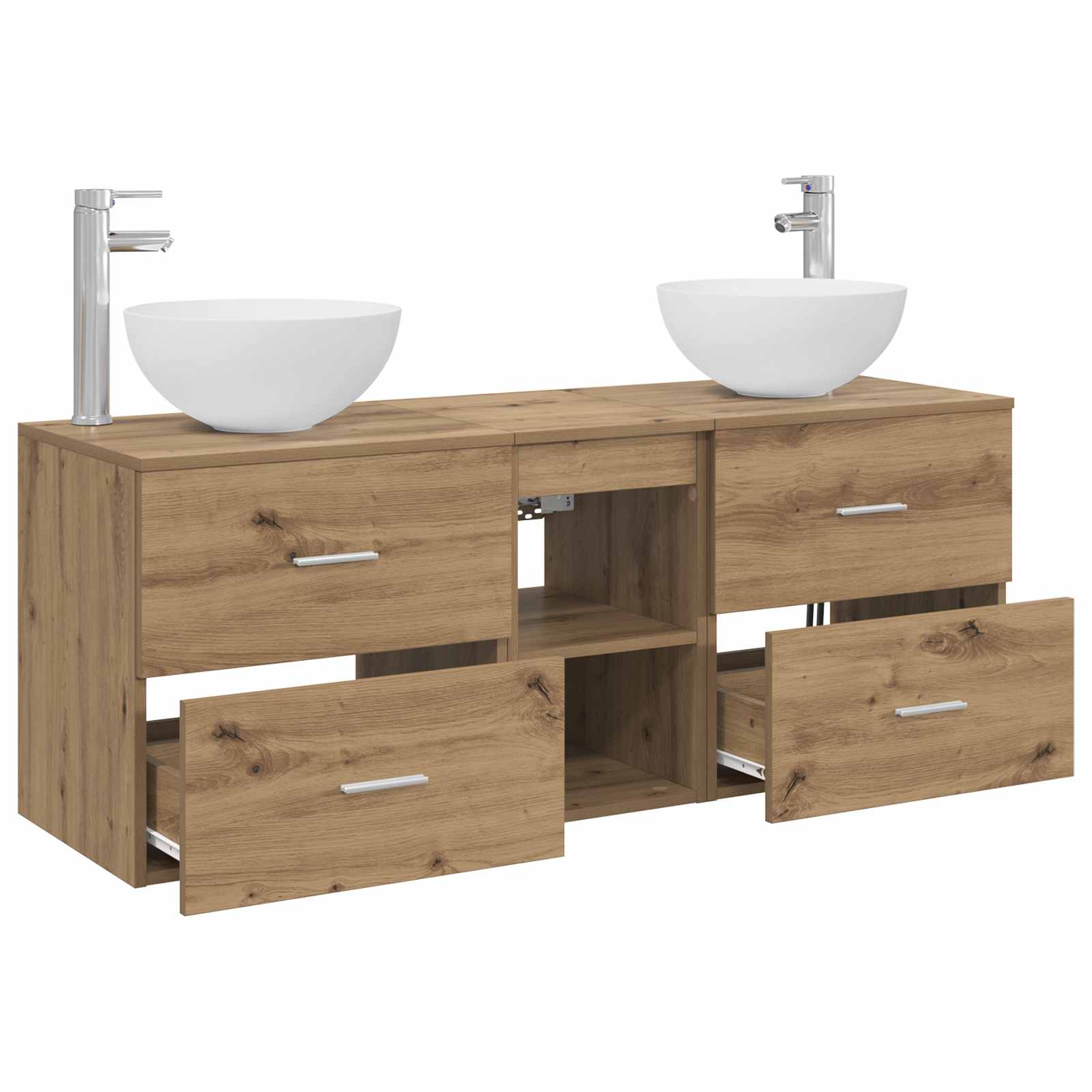 Badezimmerschrank-Set 3 Stk. Artisan-Eiche 49,5 x 35 x 63 cm