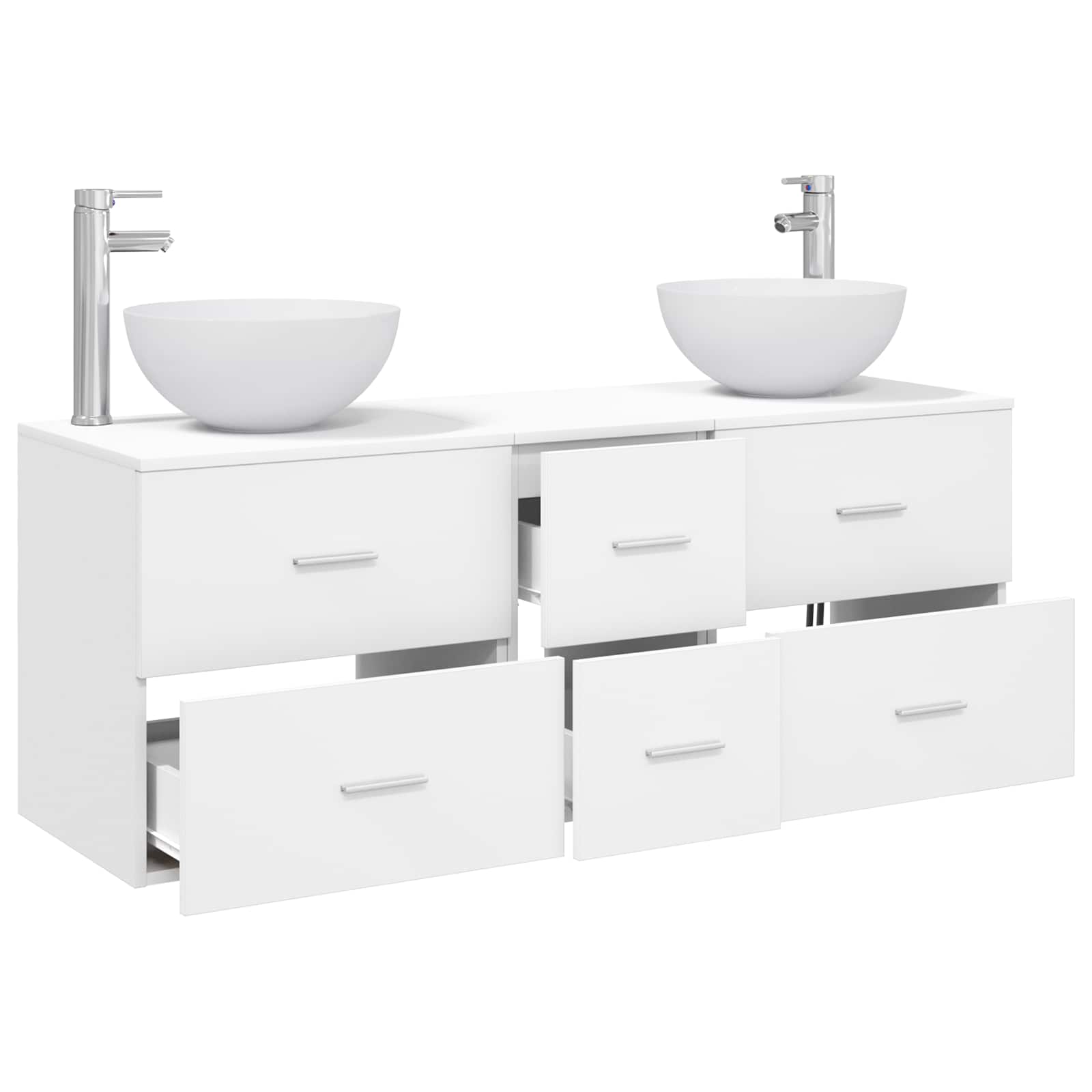 Badezimmerschrank-Set 3 stk. Weiß 49,5 x 35 x 63 cm