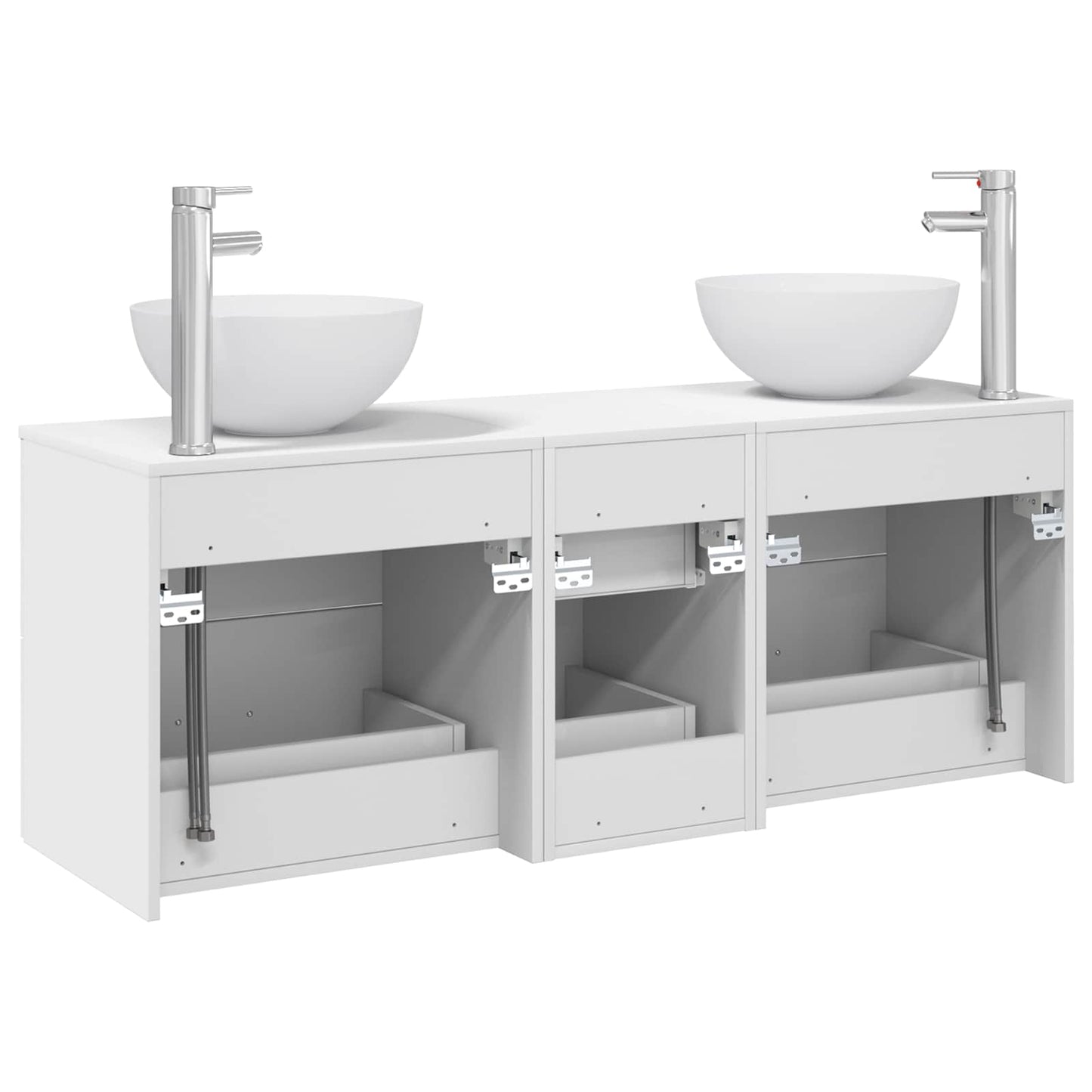 Badezimmerschrank-Set 3 stk. Weiß 49,5 x 35 x 63 cm