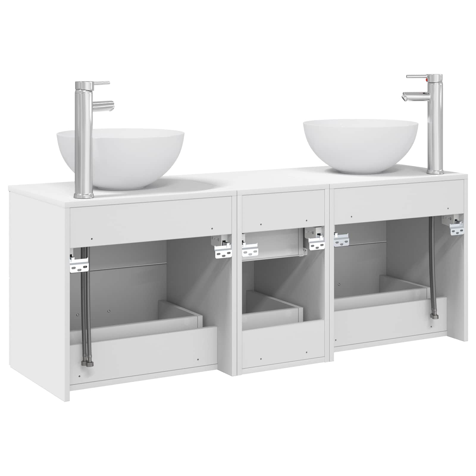 Badezimmerschrank-Set 3 stk. Weiß 49,5 x 35 x 63 cm