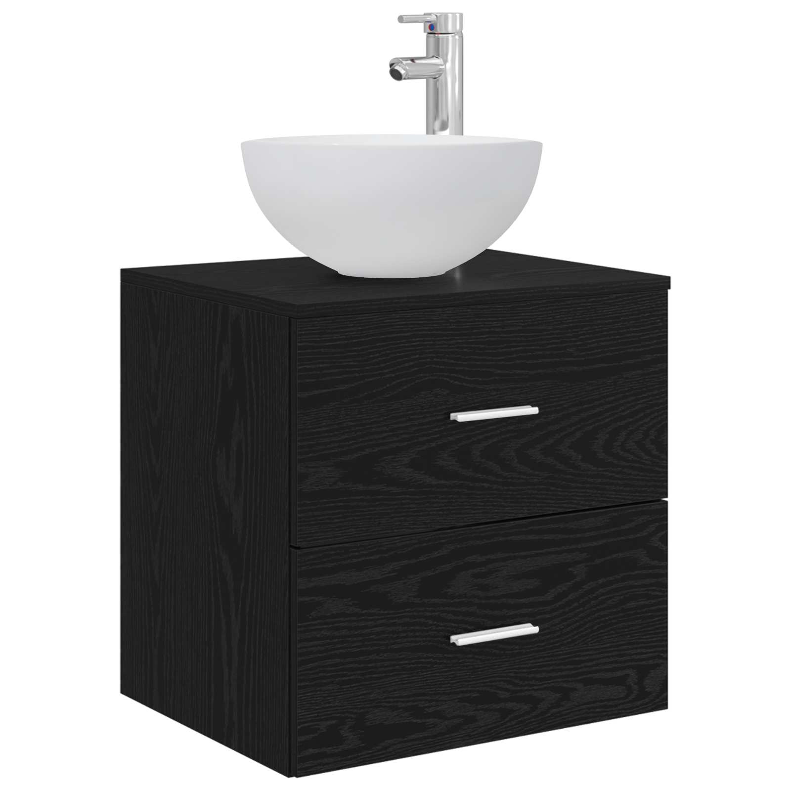 Badezimmerschrank-Set 3 stk. Schwarze Eiche 49,5 x 35 x 63 cm