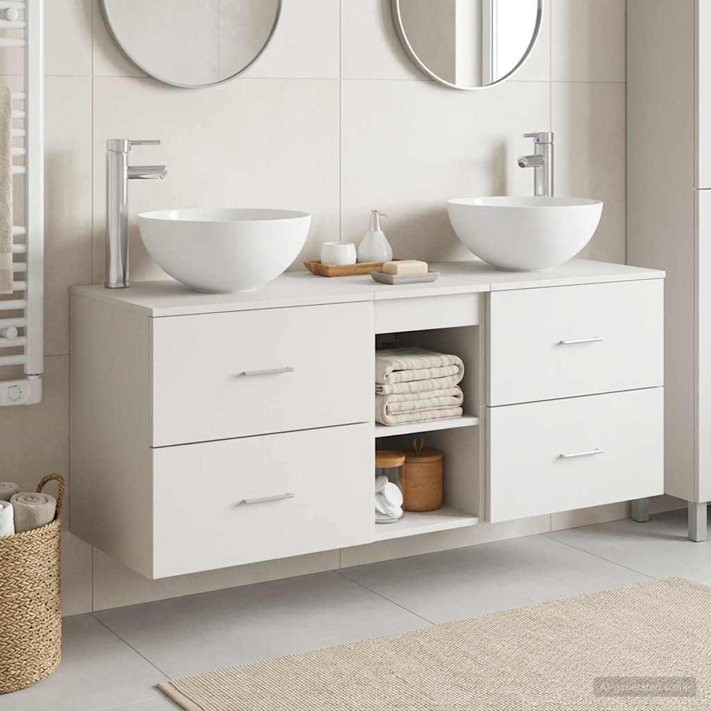 Badezimmerschrank-Set 3 stk. Weiß 49,5 x 41 x 64,5 cm