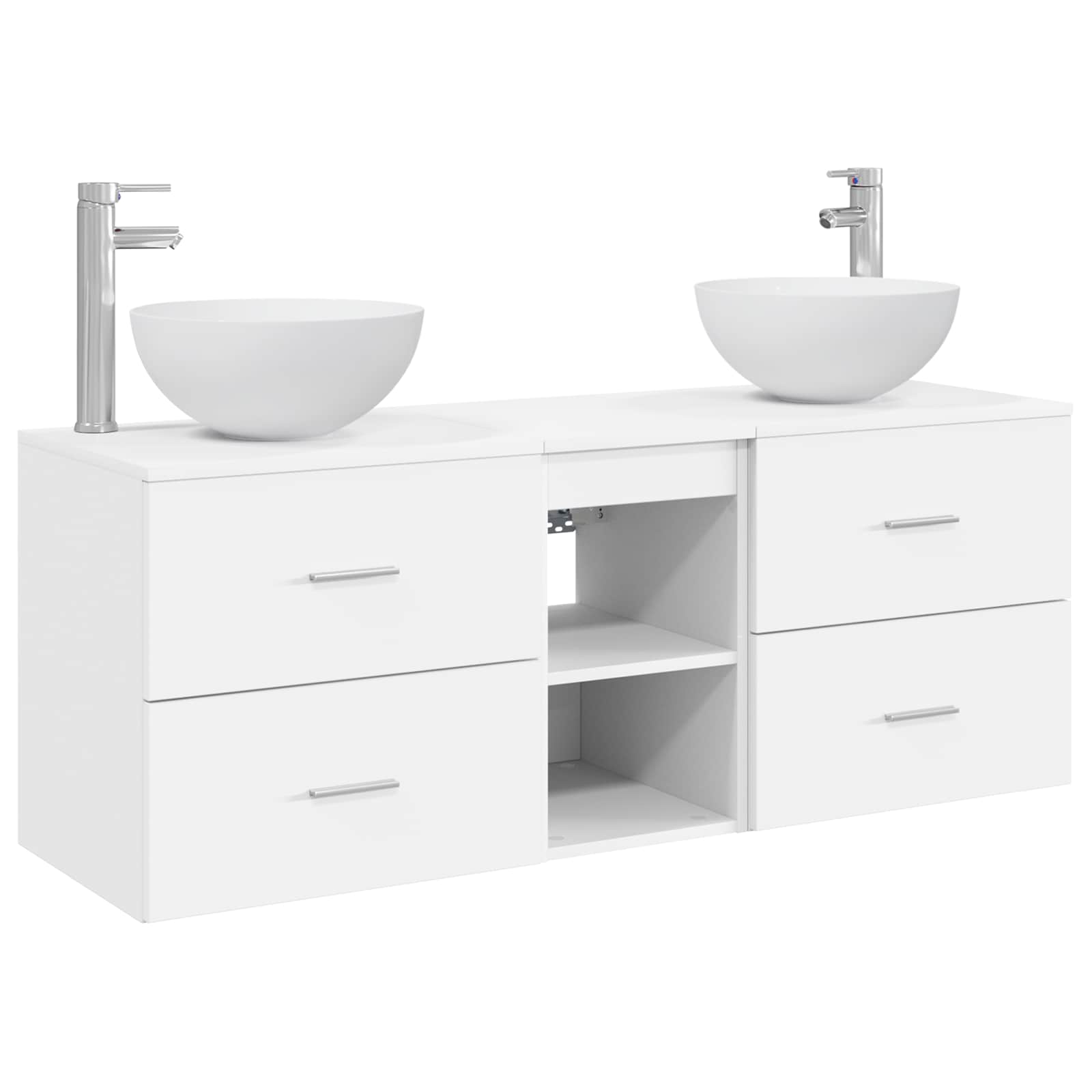 Badezimmerschrank-Set 3 stk. Weiß 49,5 x 41 x 64,5 cm