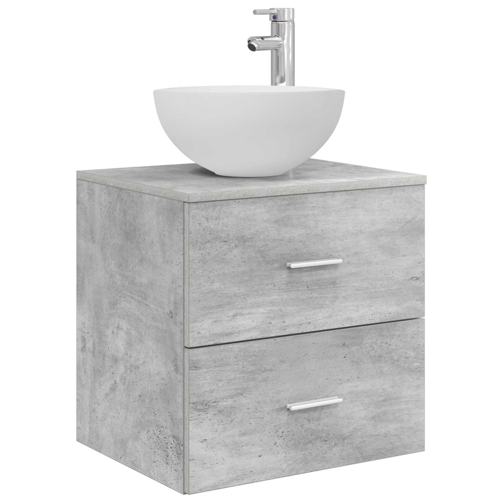 Badezimmerschrank-Set 3 stk. Betongrau 49,5 x 41 x 64,5 cm