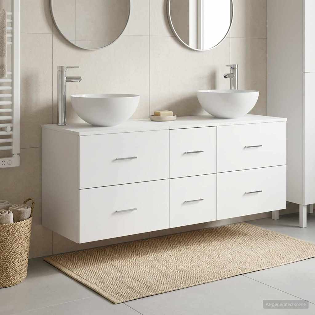 Badezimmerschrank-Set 3 stk. Weiß 49,5 x 41 x 64,5 cm