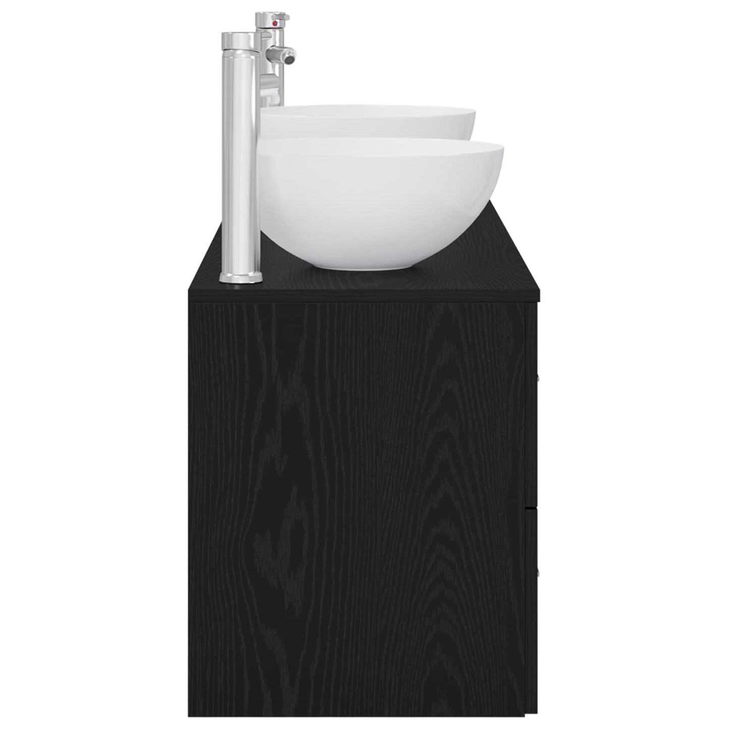Badezimmerschrank-Set 3 stk. Schwarze Eiche 49,5 x 41 x 64,5 cm