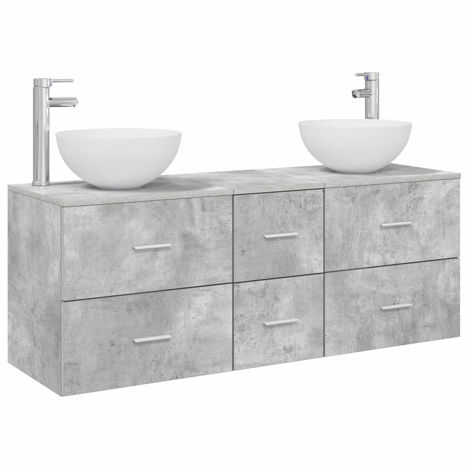 Badezimmerschrank-Set 3 stk. Betongrau 49,5 x 41 x 64,5 cm