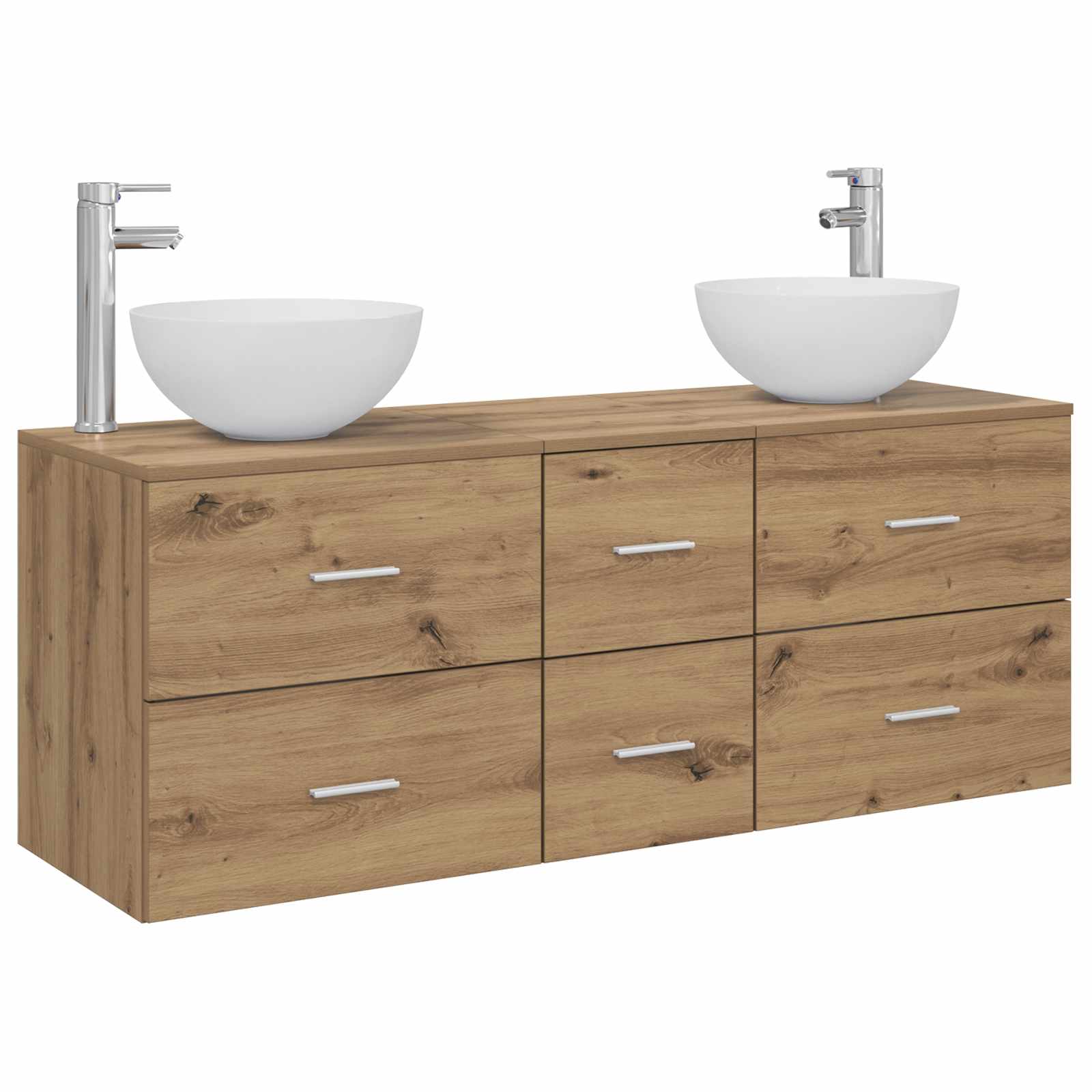 Badezimmerschrank-Set 3 Stk. Artisan-Eiche 49,5 x 41 x 64,5 cm