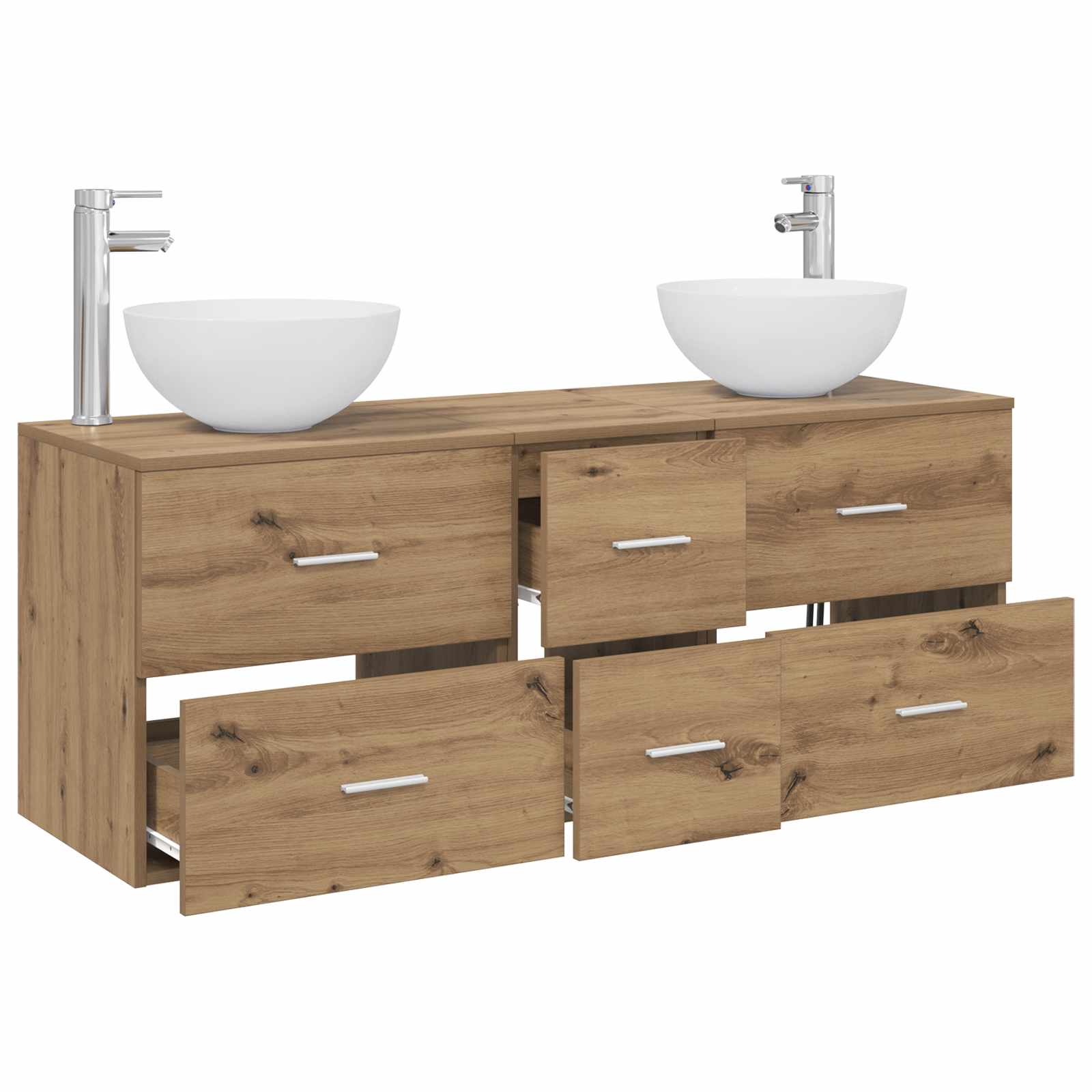 Badezimmerschrank-Set 3 Stk. Artisan-Eiche 49,5 x 41 x 64,5 cm