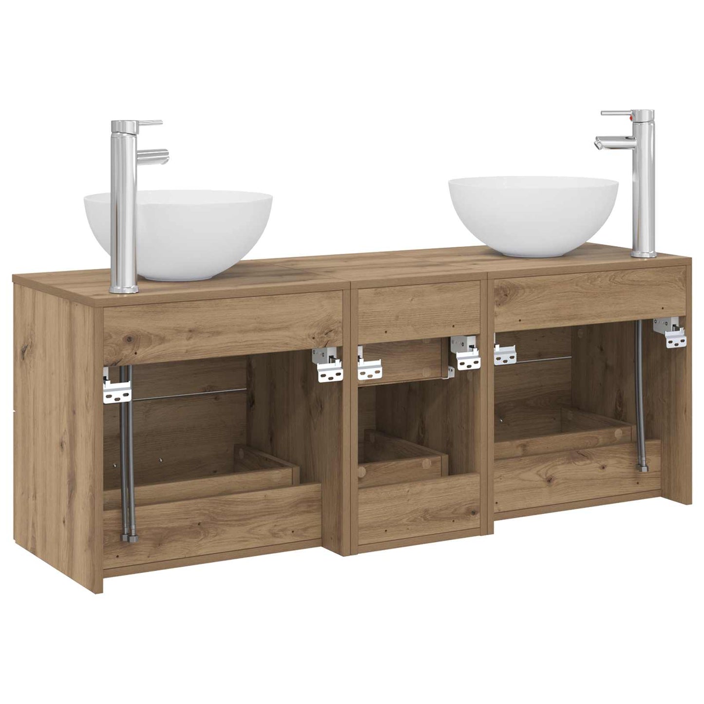 Badezimmerschrank-Set 3 Stk. Artisan-Eiche 49,5 x 41 x 64,5 cm