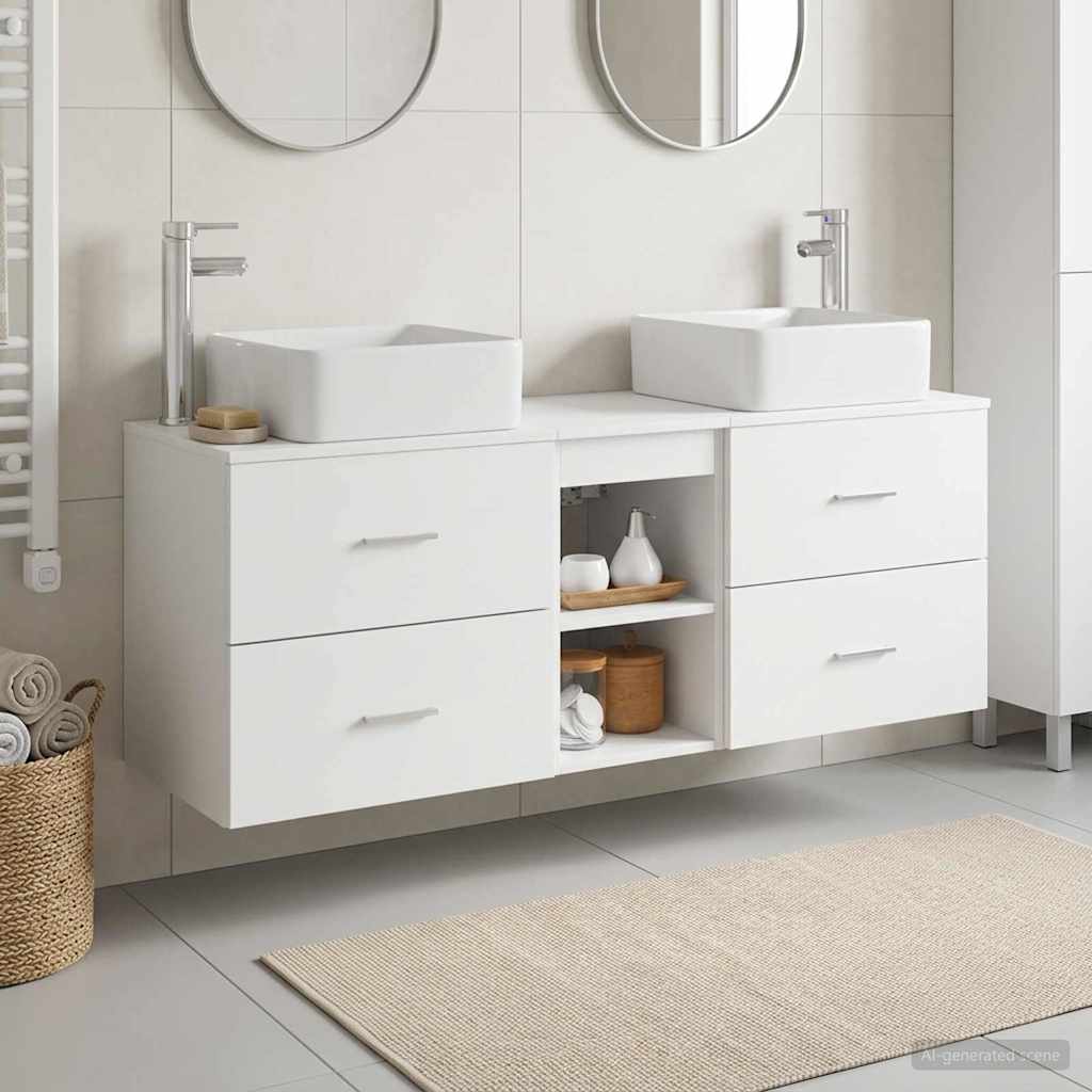 Badezimmerschrank-Set 3 stk. Weiß 49,5 x 41 x 63 cm