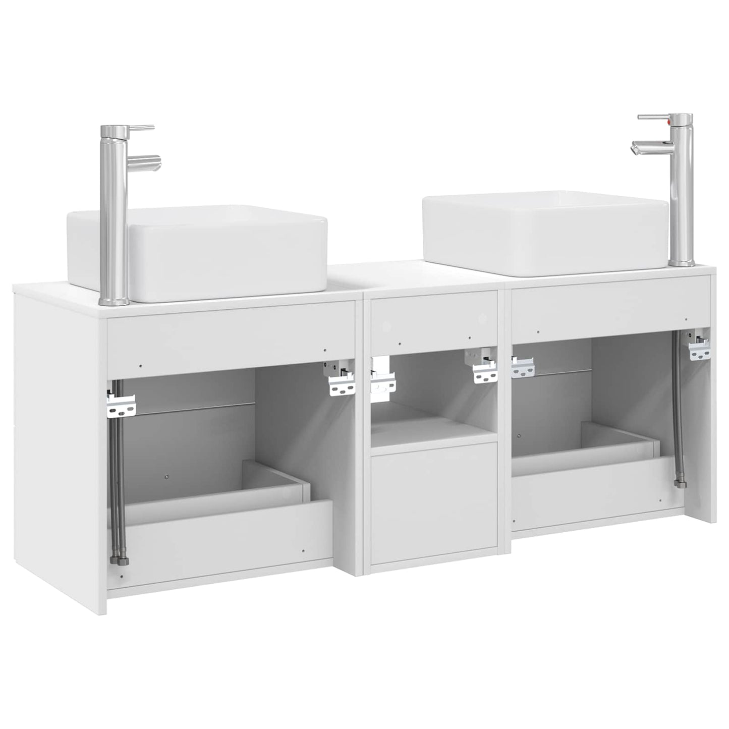 Badezimmerschrank-Set 3 stk. Weiß 49,5 x 41 x 63 cm