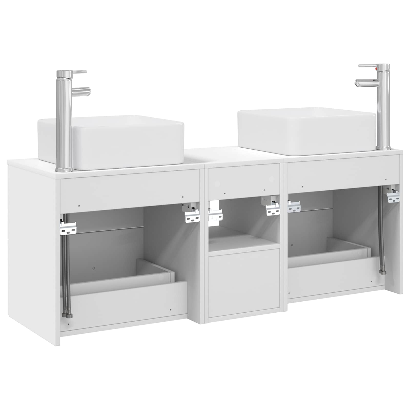 Badezimmerschrank-Set 3 stk. Weiß 49,5 x 41 x 63 cm