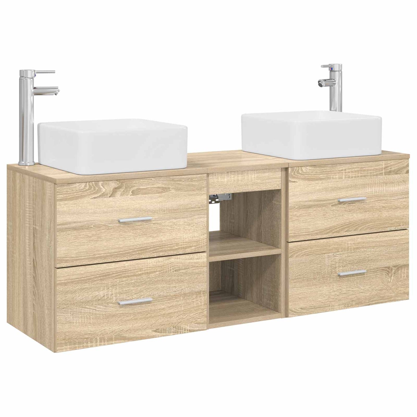 Badezimmerschrank-Set 3 stk. Sonoma-Eiche 49,5 x 41 x 63 cm