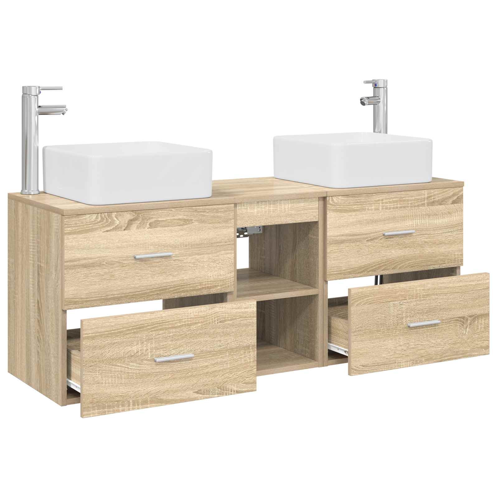 Badezimmerschrank-Set 3 stk. Sonoma-Eiche 49,5 x 41 x 63 cm