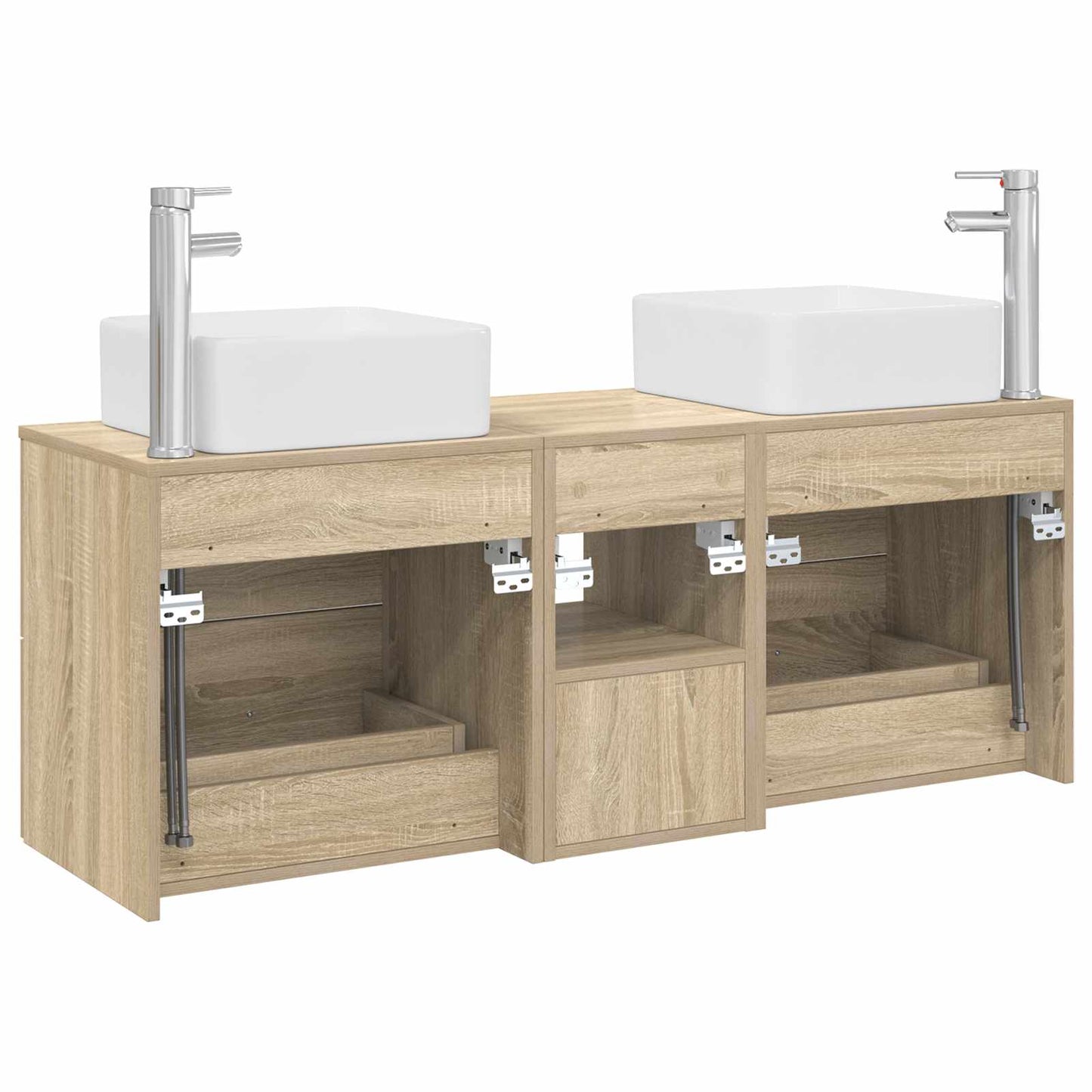 Badezimmerschrank-Set 3 stk. Sonoma-Eiche 49,5 x 41 x 63 cm