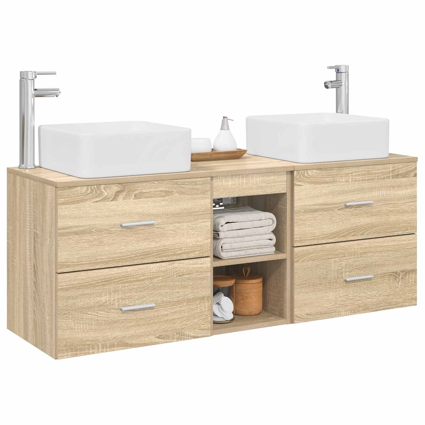 Badezimmerschrank-Set 3 stk. Sonoma-Eiche 49,5 x 41 x 63 cm