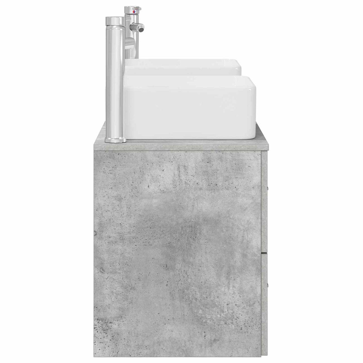 Badezimmerschrank-Set 3 stk. Betongrau 49,5 x 41 x 63 cm