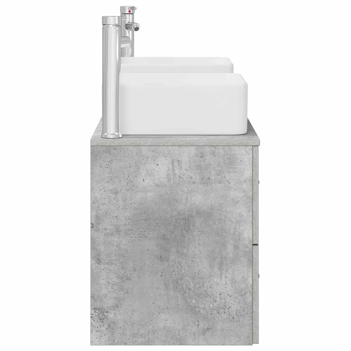 Badezimmerschrank-Set 3 stk. Betongrau 129 x 41 x 80 cm
