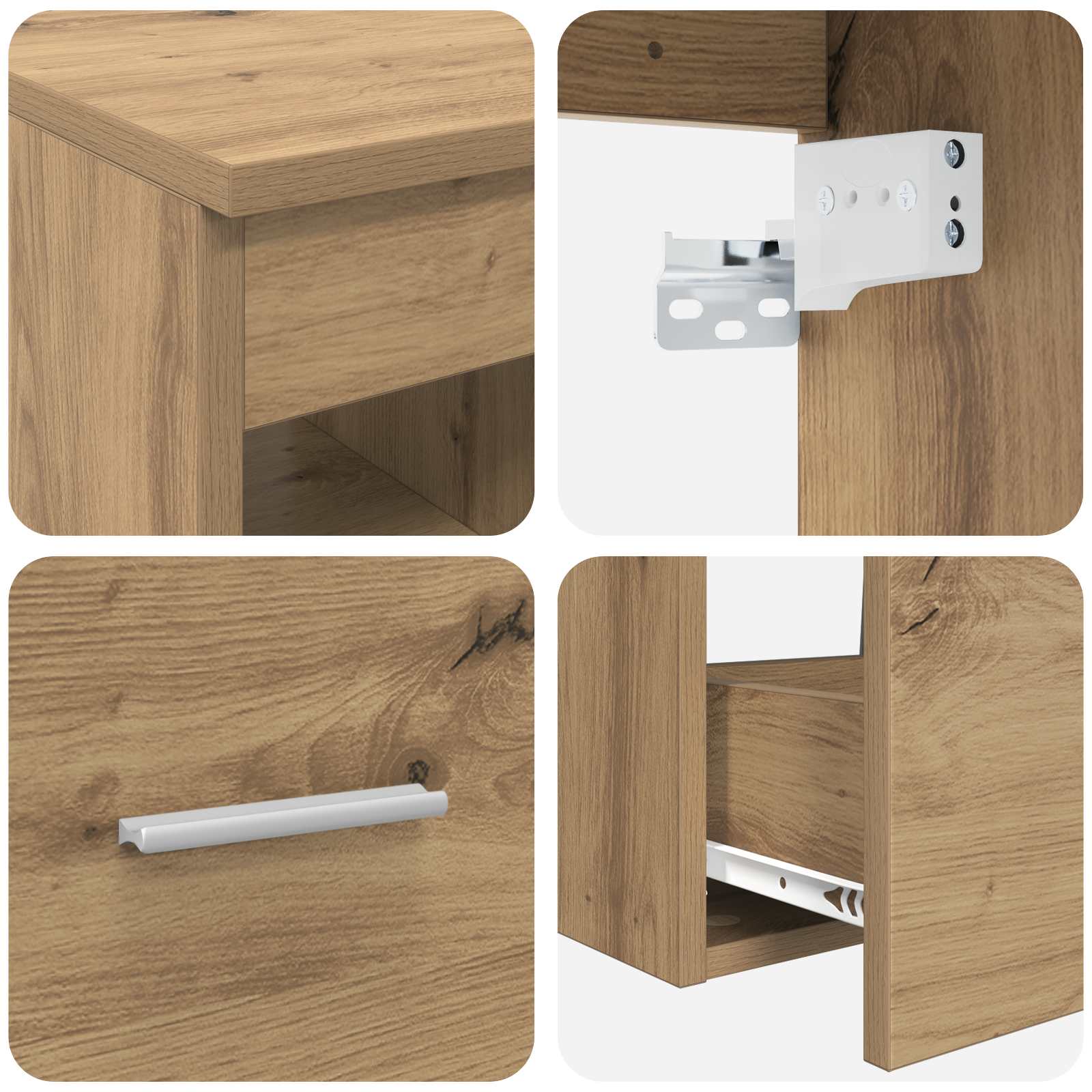 Badezimmerschrank-Set 3 Stk. Artisan-Eiche 49,5 x 41 x 63 cm