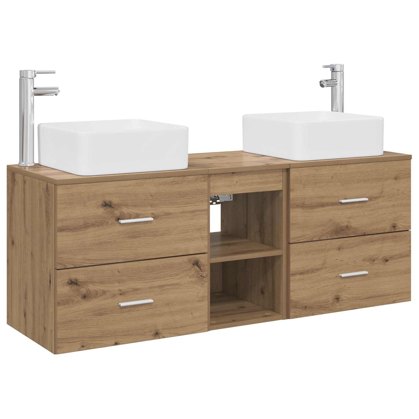 Badezimmerschrank-Set 3 Stk. Artisan-Eiche 49,5 x 41 x 63 cm