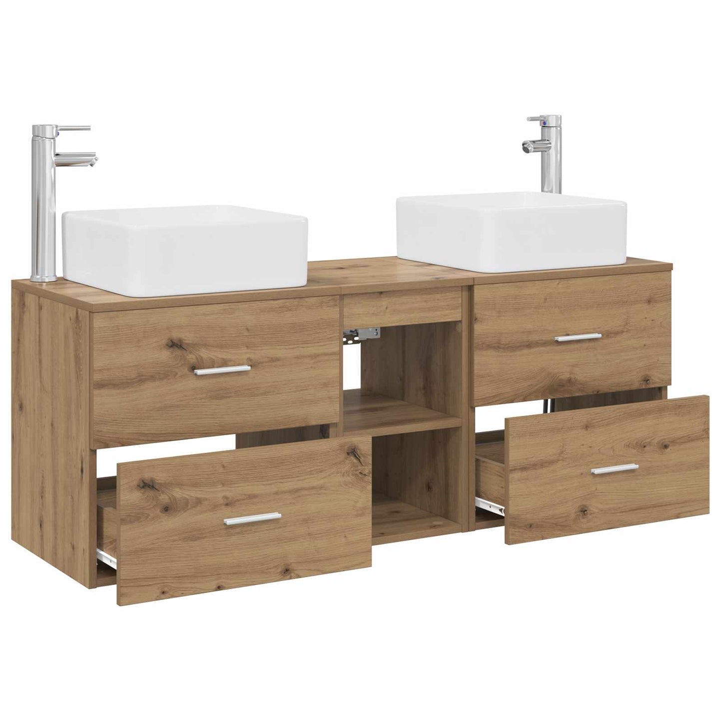 Badezimmerschrank-Set 3 Stk. Artisan-Eiche 49,5 x 41 x 63 cm